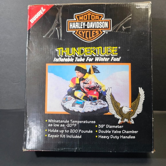 Vtg NIB Harley Davidson Thundertube Buddy L Inflatable Tube for Winter Fun